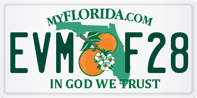 FL license plate EVMF28
