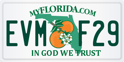FL license plate EVMF29
