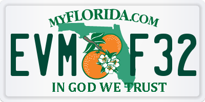 FL license plate EVMF32
