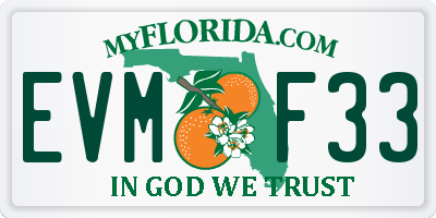 FL license plate EVMF33