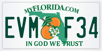 FL license plate EVMF34