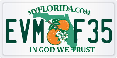 FL license plate EVMF35