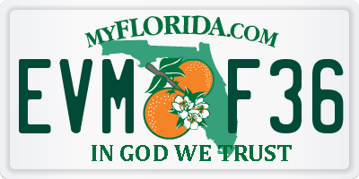 FL license plate EVMF36