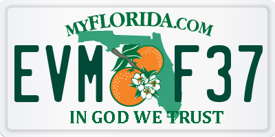 FL license plate EVMF37