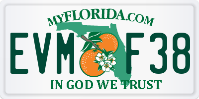 FL license plate EVMF38