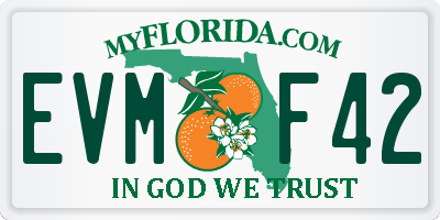 FL license plate EVMF42