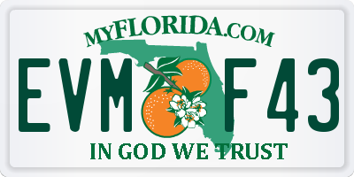 FL license plate EVMF43