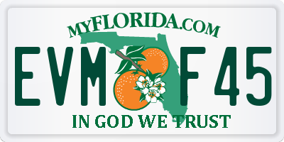 FL license plate EVMF45