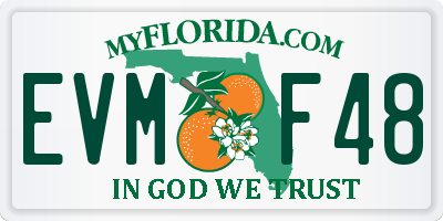 FL license plate EVMF48