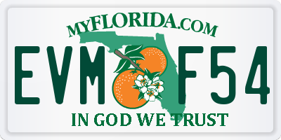 FL license plate EVMF54