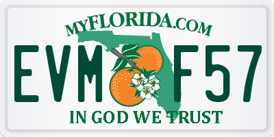 FL license plate EVMF57