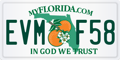 FL license plate EVMF58