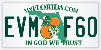 FL license plate EVMF60