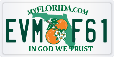 FL license plate EVMF61