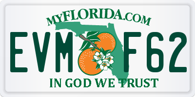 FL license plate EVMF62