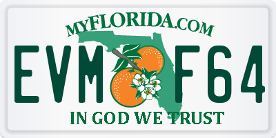 FL license plate EVMF64