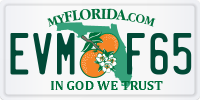 FL license plate EVMF65