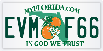 FL license plate EVMF66