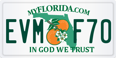 FL license plate EVMF70