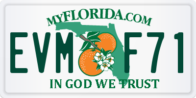 FL license plate EVMF71