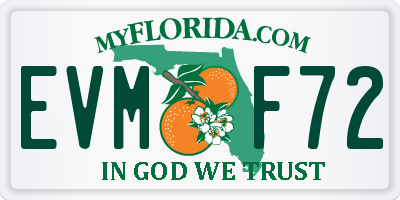 FL license plate EVMF72