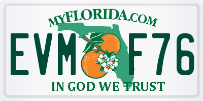 FL license plate EVMF76