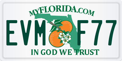 FL license plate EVMF77