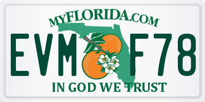 FL license plate EVMF78