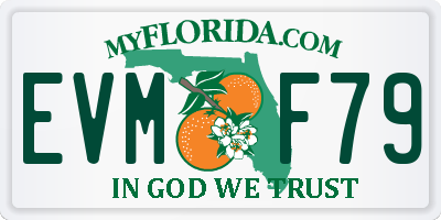 FL license plate EVMF79