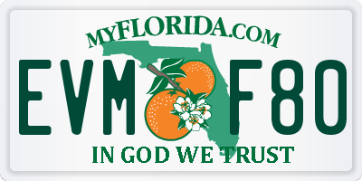 FL license plate EVMF80
