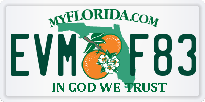 FL license plate EVMF83