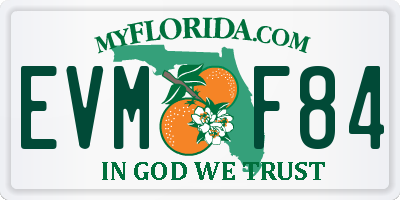 FL license plate EVMF84