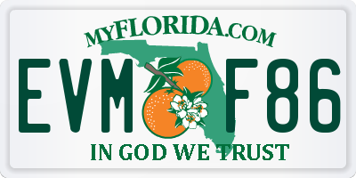 FL license plate EVMF86