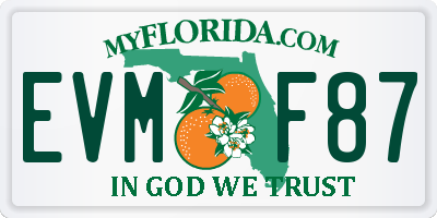 FL license plate EVMF87