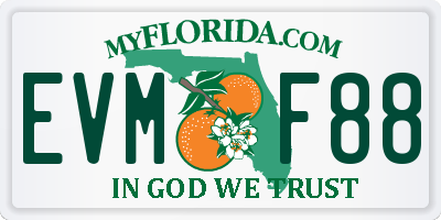 FL license plate EVMF88