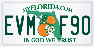 FL license plate EVMF90