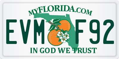FL license plate EVMF92