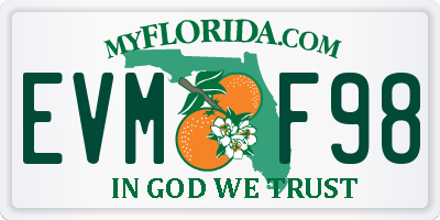 FL license plate EVMF98