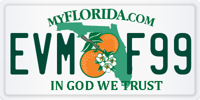 FL license plate EVMF99