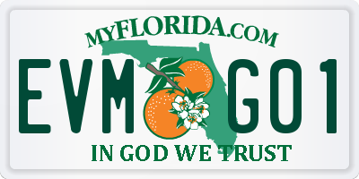 FL license plate EVMG01