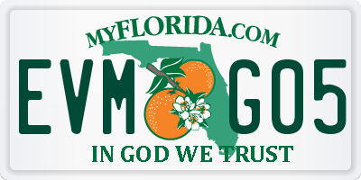 FL license plate EVMG05