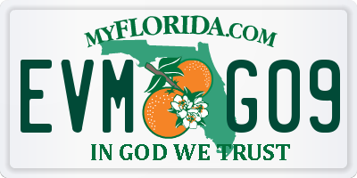 FL license plate EVMG09