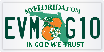 FL license plate EVMG10