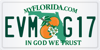 FL license plate EVMG17