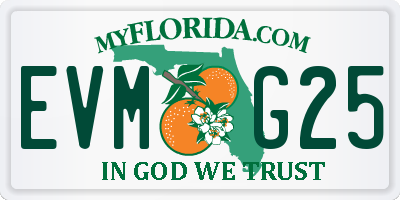 FL license plate EVMG25
