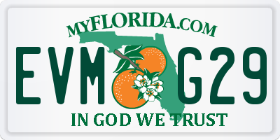 FL license plate EVMG29