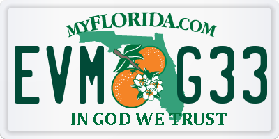 FL license plate EVMG33