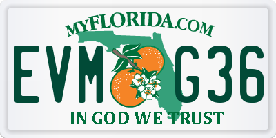 FL license plate EVMG36