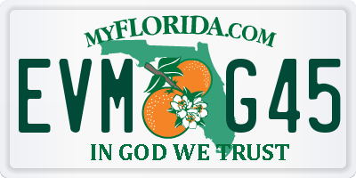 FL license plate EVMG45