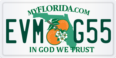 FL license plate EVMG55